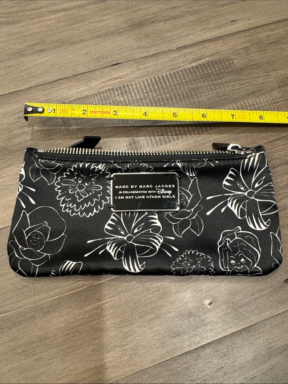 Marc by Marc Jacobs Disney Alice in wonderland black & White Floral Zip Pouch